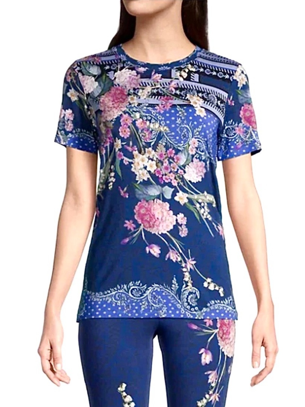 Johnny Was blue floral Revive t-shirt